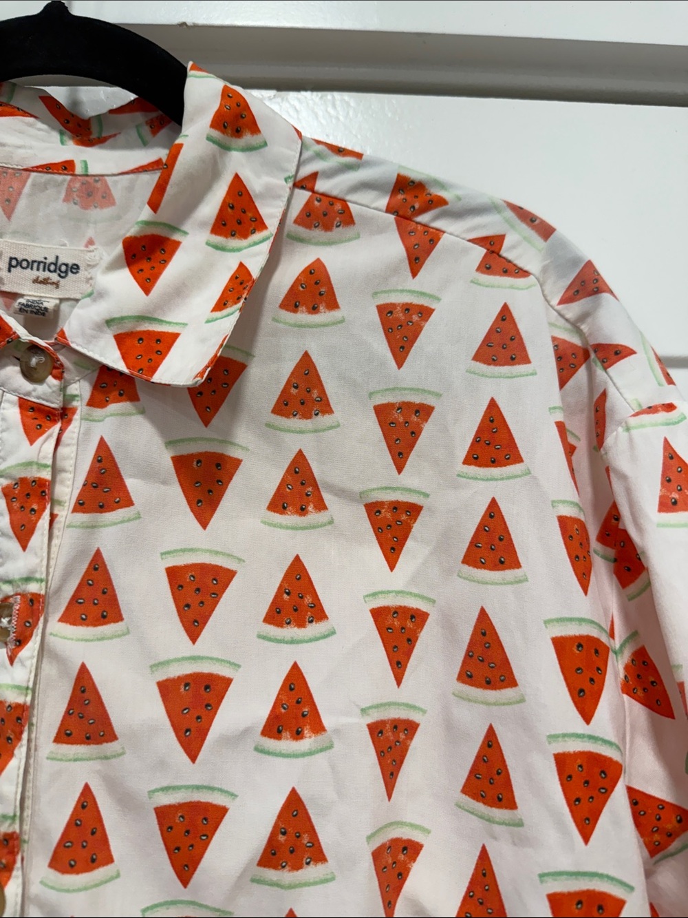 Maeve watermelon print tiered collar Blouse small - Picture 5 of 11